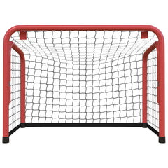 vidaXL Hockey Goal with Net Red&Black 68x32x47 cm Steel&Polyester 3