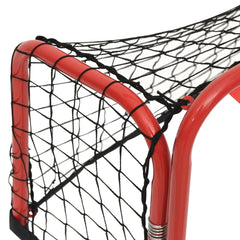 vidaXL Hockey Goal with Net Red&Black 68x32x47 cm Steel&Polyester 5