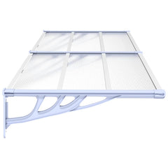 Door Canopy Grey and Transparent Polycarbonate 239 x 90 cm