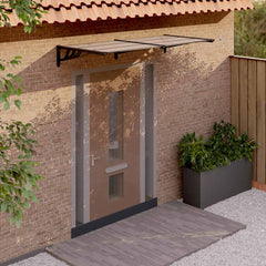 vidaXL Door Canopy Black Polycarbonate