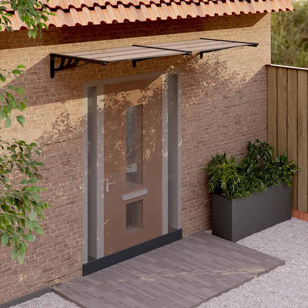 Door Canopy Black Polycarbonate 239 x 90 cm