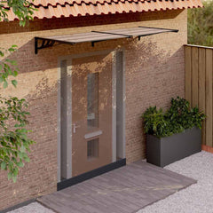 Door Canopy Black Polycarbonate 239 x 90 cm