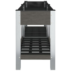 Garden Raised Bed with Shelf Grey WPC 175 cm