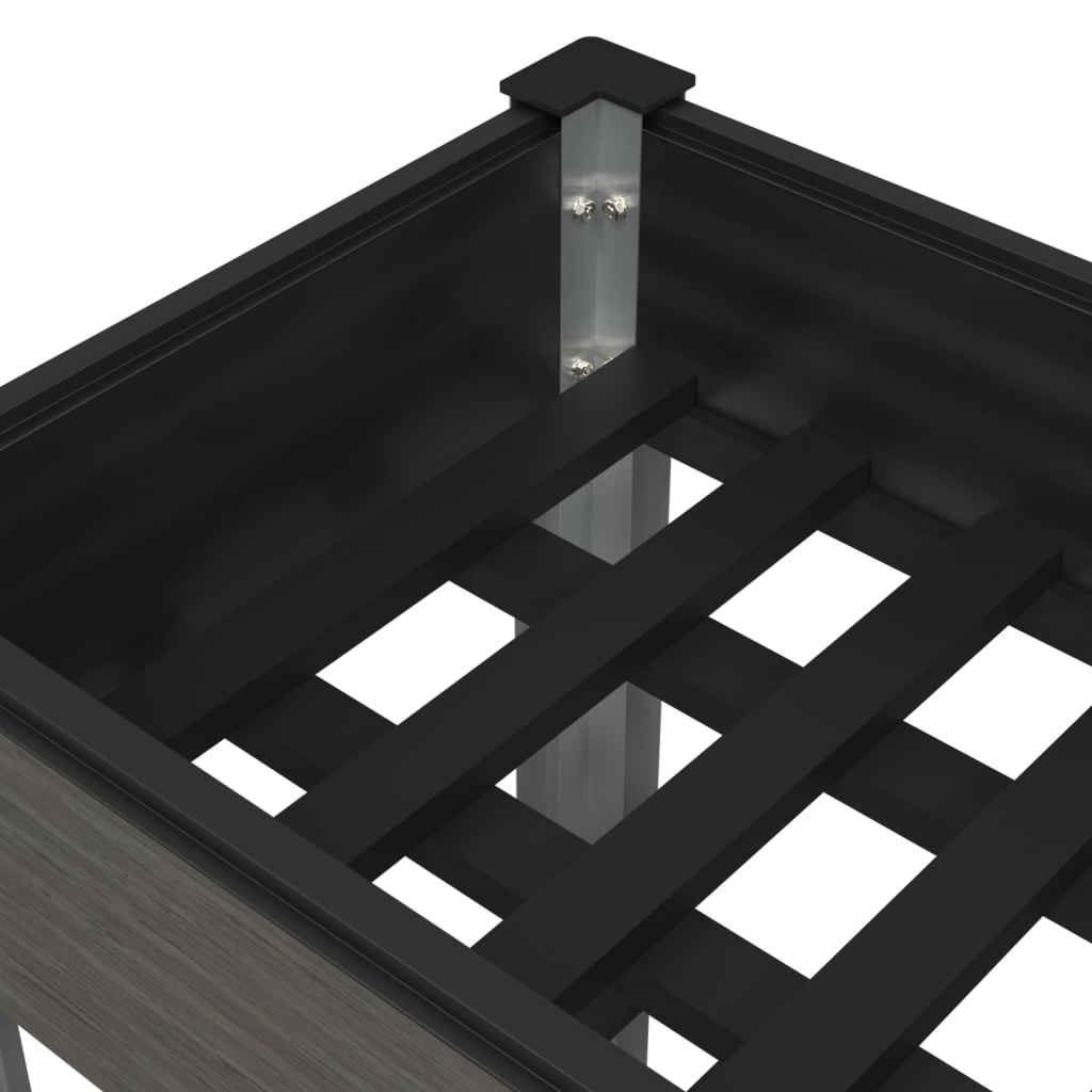 Garden Raised Bed with Shelf Grey WPC 175 cm