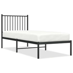 vidaXL Metal Bed Frame without Mattress with Headboard Black 80x200cm 2