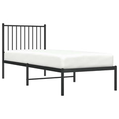 vidaXL Metal Bed Frame without Mattress with Headboard Black 80x200cm 4