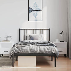 vidaXL Metal Bed Frame without Mattress with Headboard Black 100x190cm 3