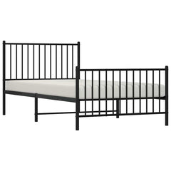 vidaXL Metal Bed Frame without Mattress with Footboard Black 100x200cm 5