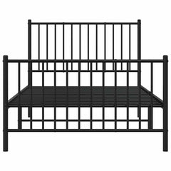 vidaXL Metal Bed Frame without Mattress with Footboard Black 100x200cm 6