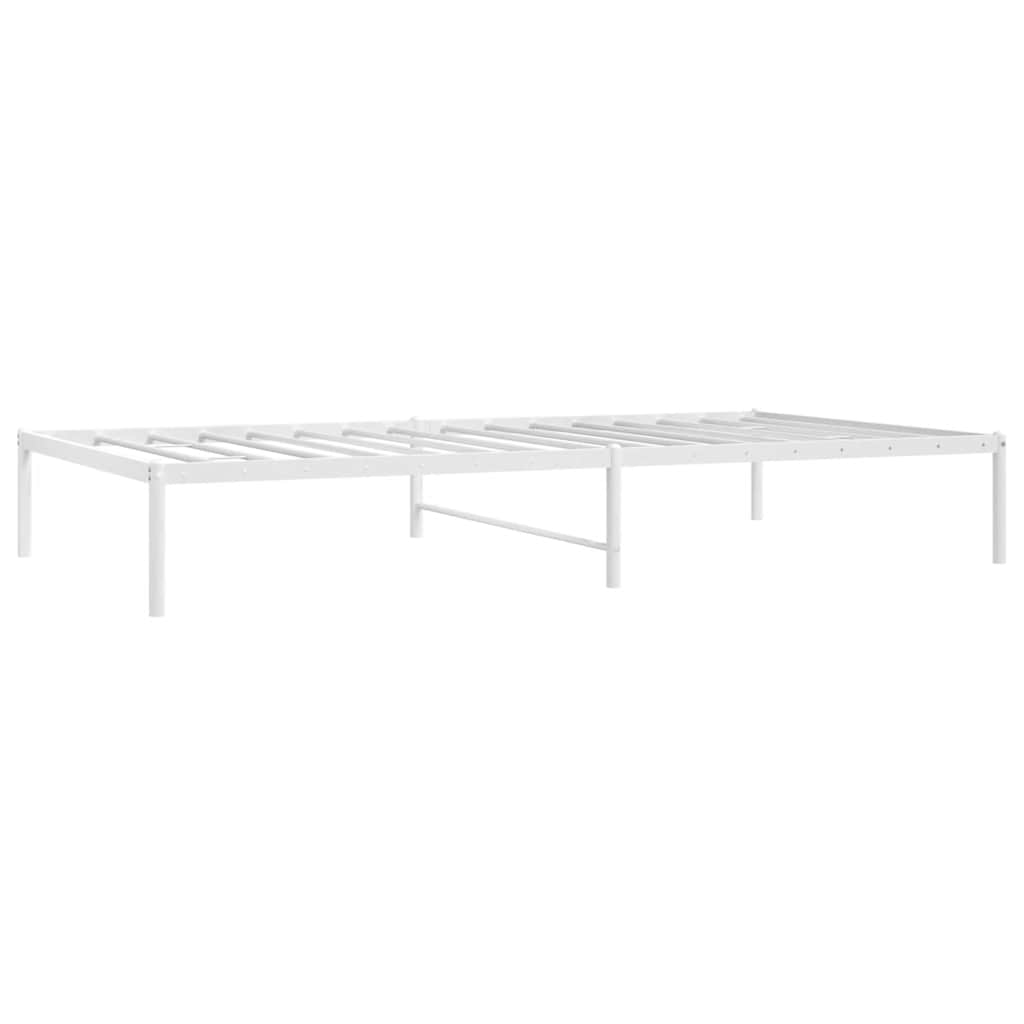 vidaXL Metal Bed Frame without Mattress White 75x190cm 3