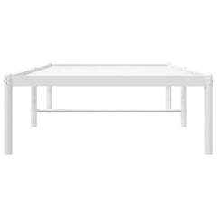 vidaXL Metal Bed Frame without Mattress White 75x190cm 5