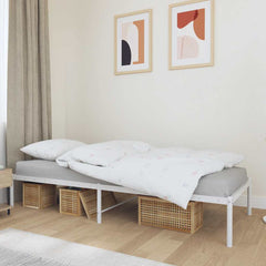 vidaXL Metal Bed Frame without Mattress White without Headboard