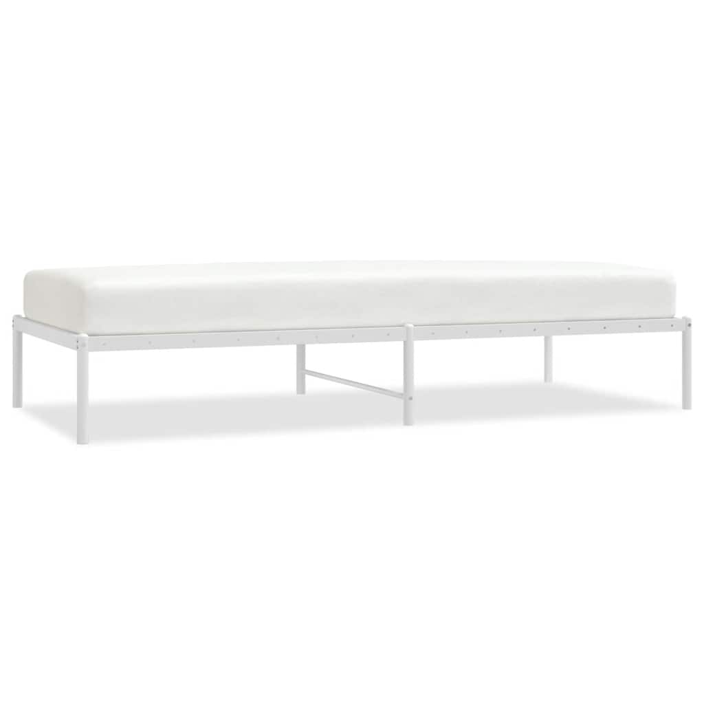 Metal Bed Frame without Mattress White Without headboard 90 cm 200 cm