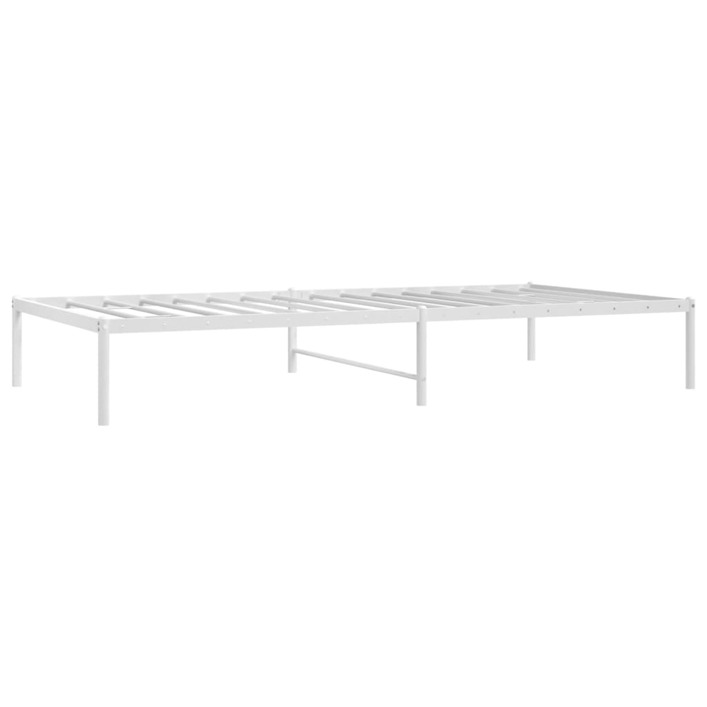 vidaXL Metal Bed Frame without Mattress White 100x200cm 3