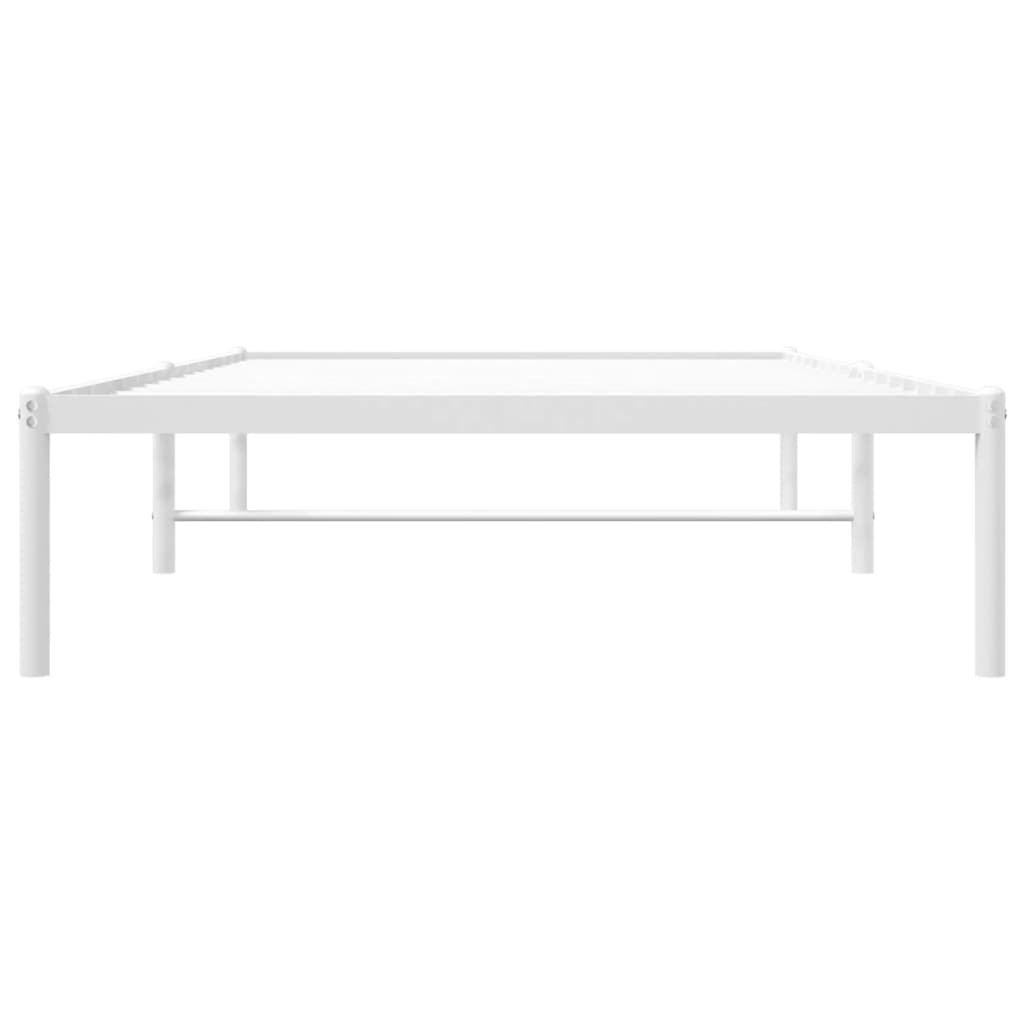 vidaXL Metal Bed Frame without Mattress White 100x200cm 5