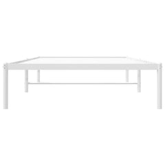 vidaXL Metal Bed Frame without Mattress White 100x200cm 5