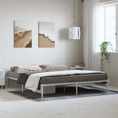 vidaXL Metal Bed Frame without Mattress White without Headboard