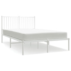vidaXL Metal Bed Frame without Mattress with Headboard White 120x190cm 2