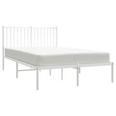 vidaXL Metal Bed Frame without Mattress with Headboard White 120x190cm 4
