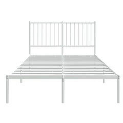 vidaXL Metal Bed Frame without Mattress with Headboard White 120x190cm 5