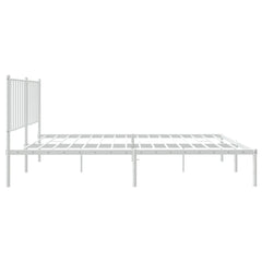 vidaXL Metal Bed Frame without Mattress with Headboard White 120x190cm 6