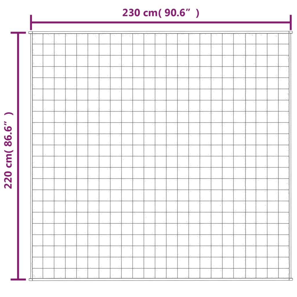 Weighted Blanket Fabric Grey 15 kg 230 cm