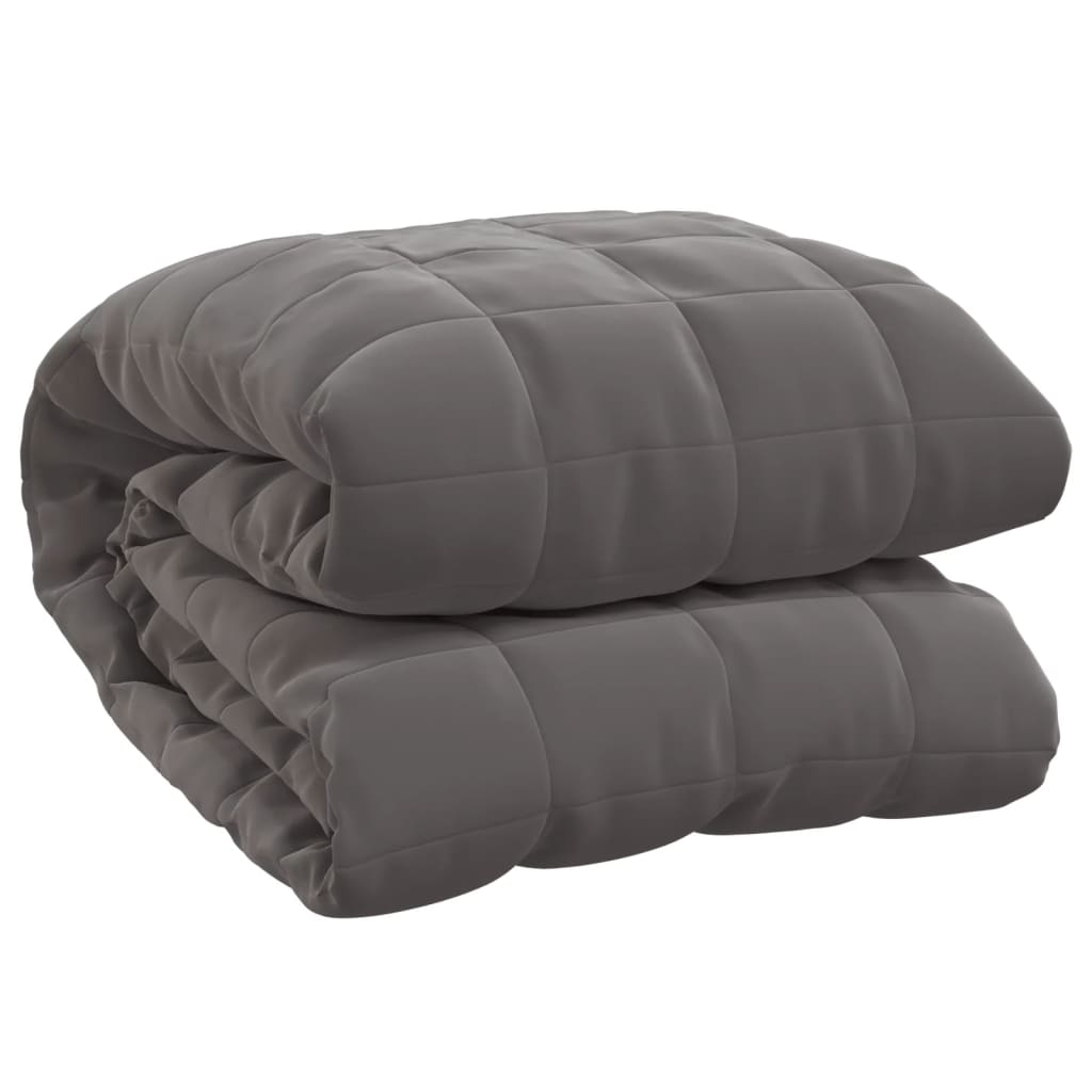 vidaXL Weighted Blanket Grey 220x240 cm King 15 kg Fabric 2