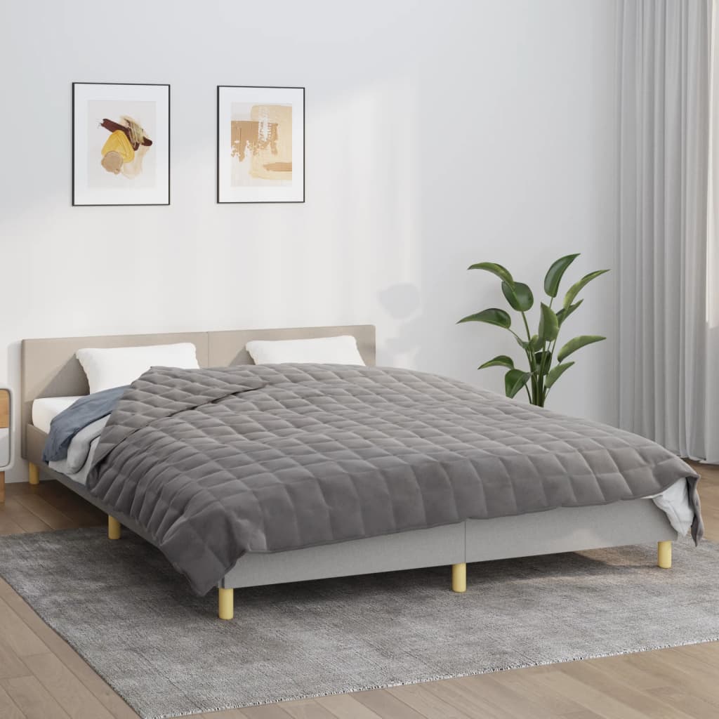 vidaXL Weighted Blanket Grey 220x240 cm King 15 kg Fabric 1