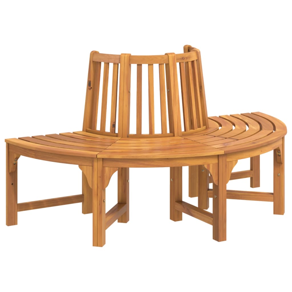 vidaXL Half Round Tree Bench Ø160 cm Solid Wood Eucalyptus 2