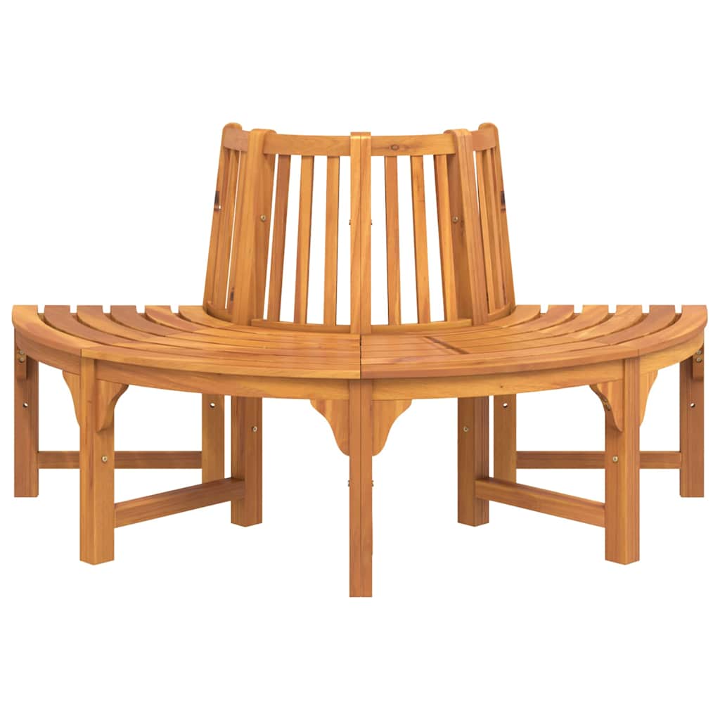 Tree Bench 8 -Seater 2 pcs 160 x 80 x 45cm Natural Ø 160 cm with backrest Half round