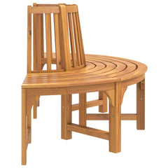 vidaXL Half Round Tree Bench Ø160 cm Solid Wood Eucalyptus 5