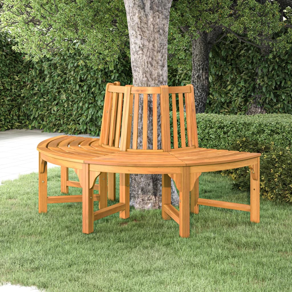 vidaXL Half Round Tree Bench Ø160 cm Solid Wood Eucalyptus 1