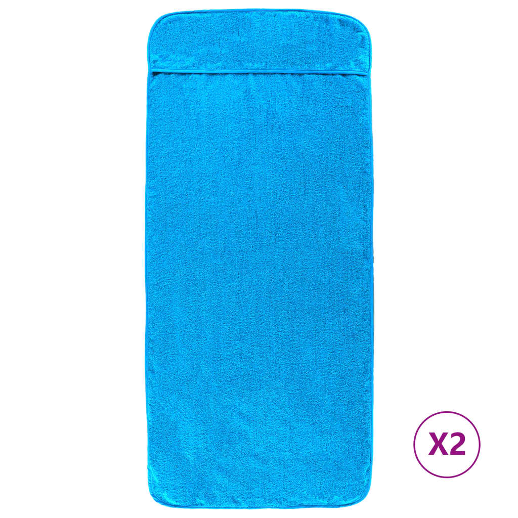 Beach Towels 2 pcs 75x200 cm Fabric 400 GSM Turquoise