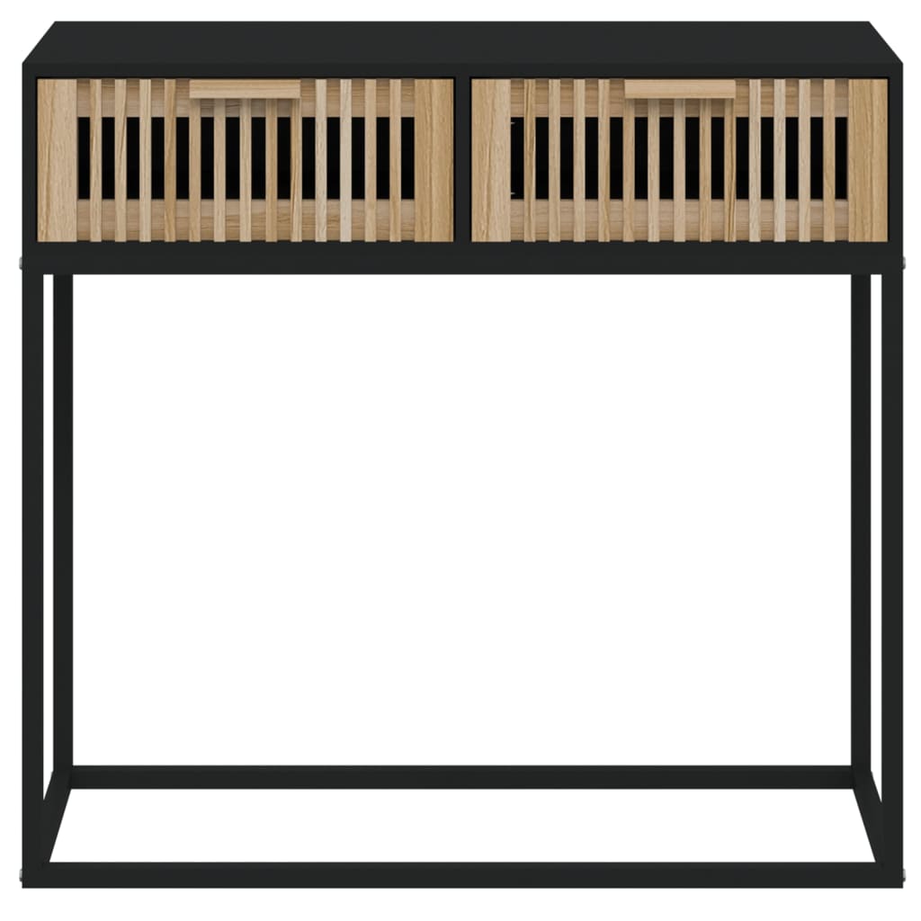 vidaXL Console Table Black 80x30x75 cm Engineered Wood and Iron 4