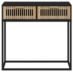vidaXL Console Table Black 80x30x75 cm Engineered Wood and Iron 4