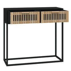 vidaXL Console Table Black 80x30x75 cm Engineered Wood and Iron 5