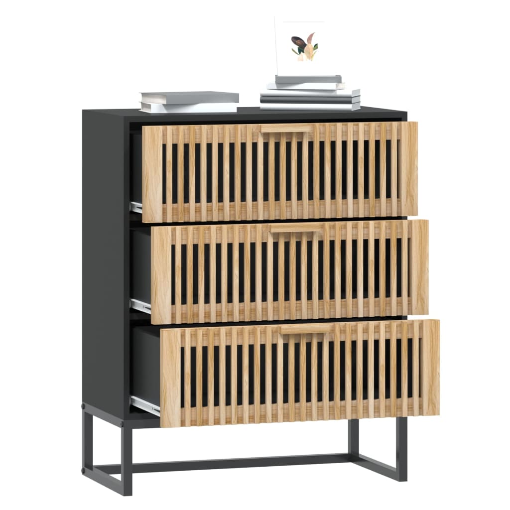 Sideboard Black Engineered Wood, image 3