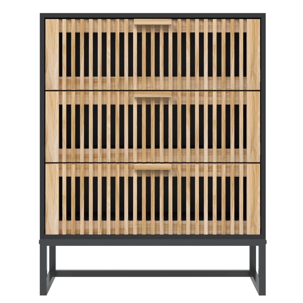 Sideboard Black Engineered Wood, image 4