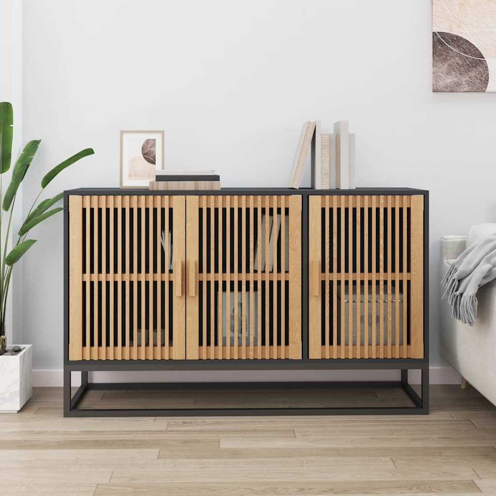 Sideboard 105x30x65 cm Engineered Wood Black