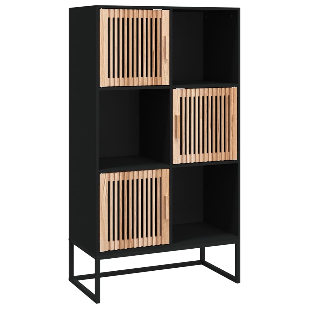 Highboard Black Engineered Wood, image 2
