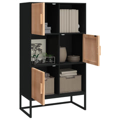 Highboard Black Engineered Wood, image 3