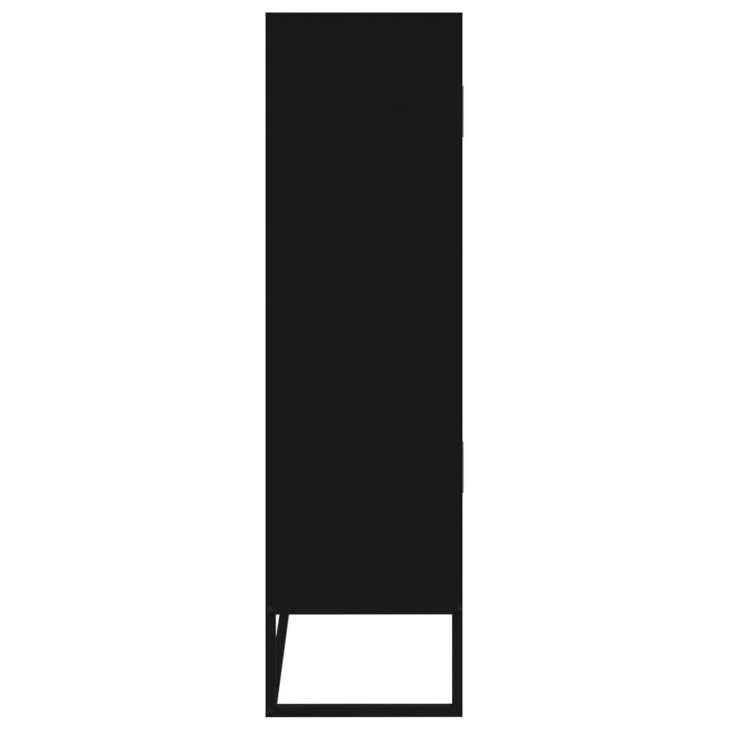 Highboard Black Engineered Wood, image 6