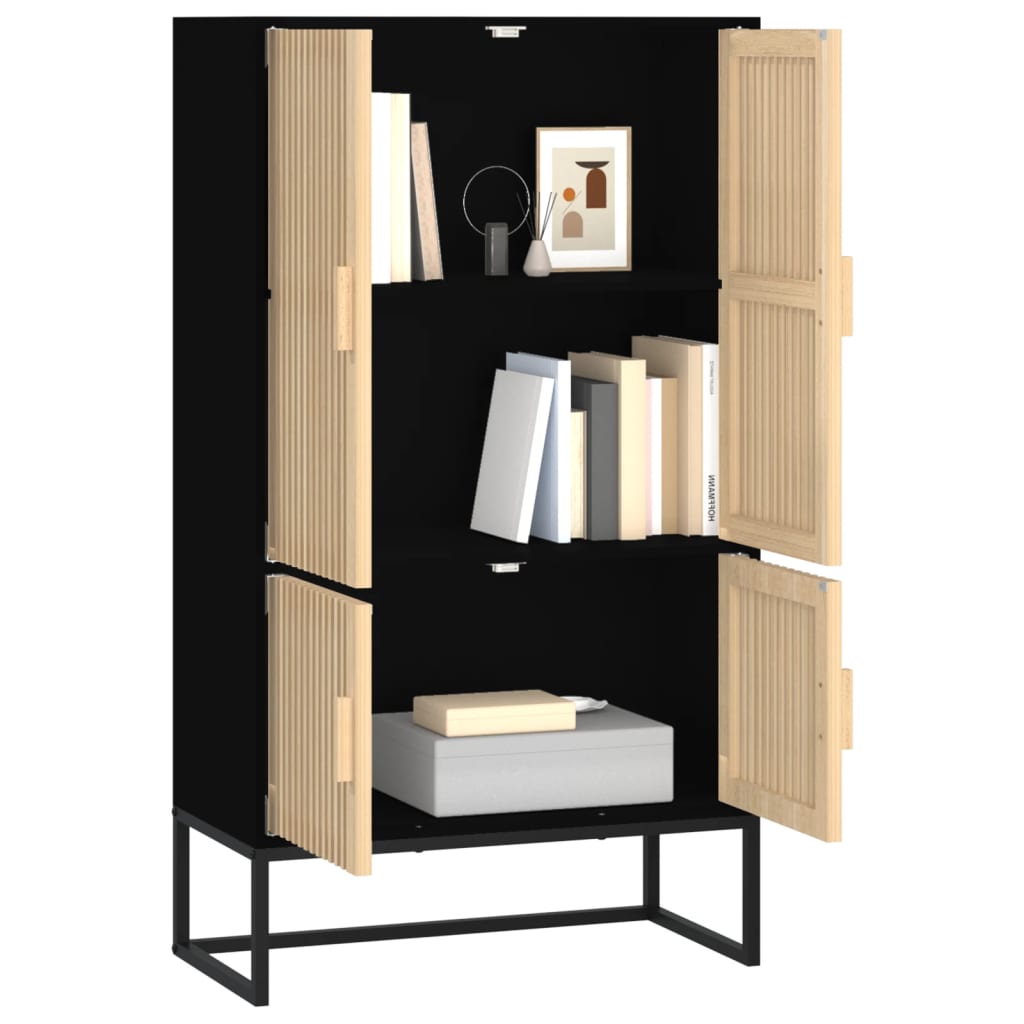 vidaXL Highboard Black 70x35x125 cm Engineered Wood 3