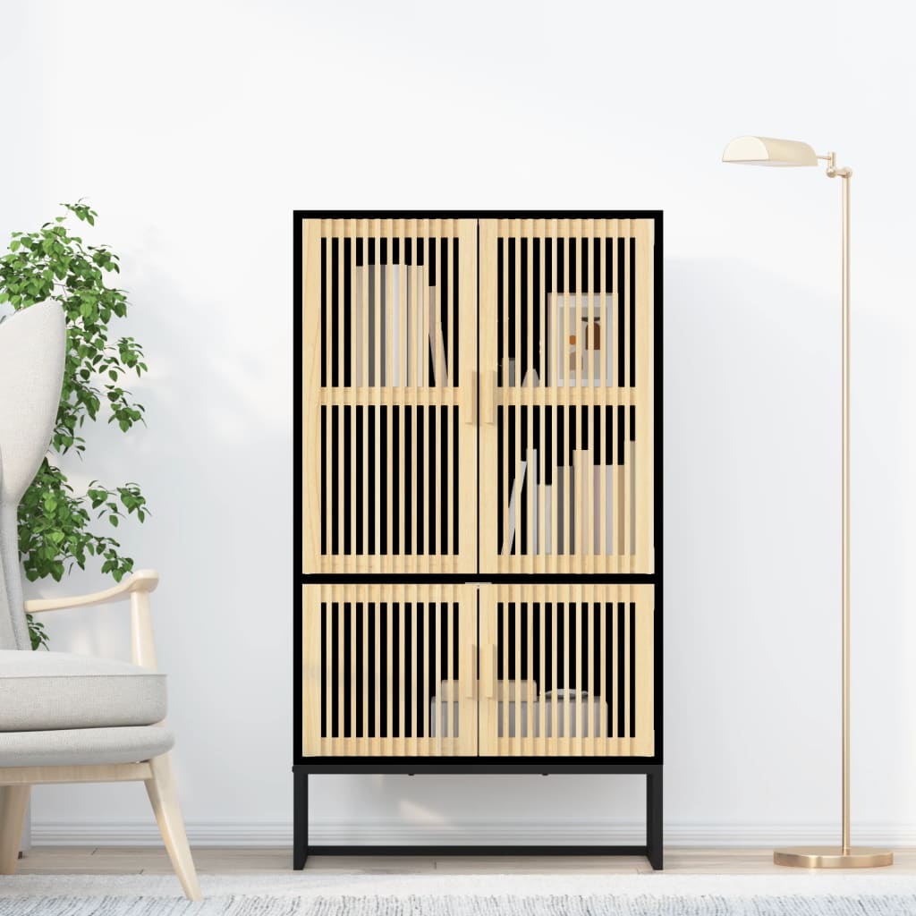 vidaXL Highboard Black 70x35x125 cm Engineered Wood 1