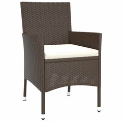 Garden Chairs with Cushions Poly Rattan Brown 4