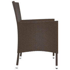 Garden Chairs with Cushions Poly Rattan Brown 4