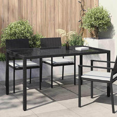 Garden Table Grey 150 x 90 x 75 cm Poly Rattan Black