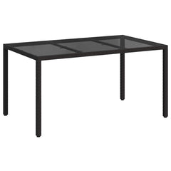 vidaXL Garden Table Black 150 x 90 x 75 cm Poly Rattan 2