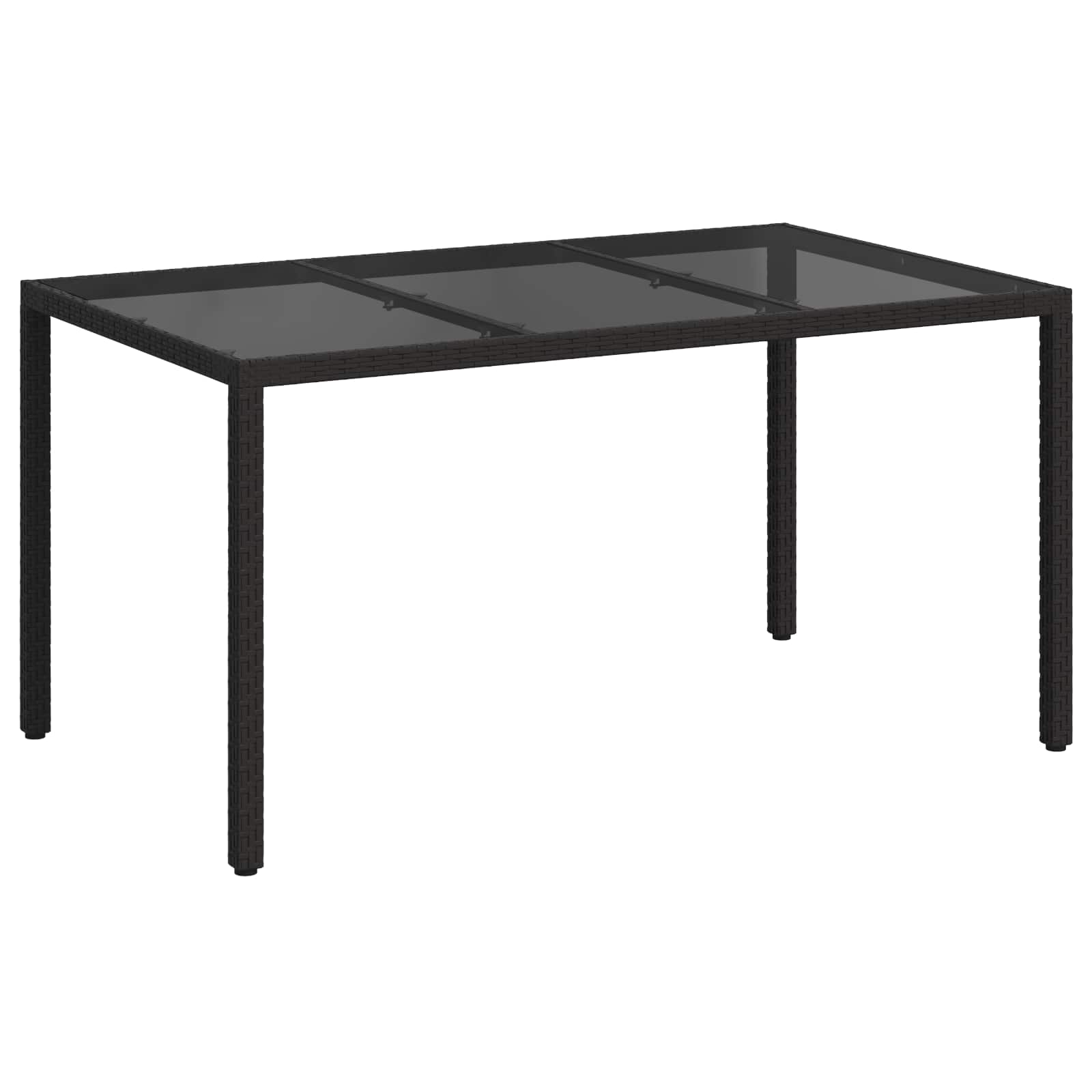 vidaXL Garden Table Black 150 x 90 x 75 cm Poly Rattan 2