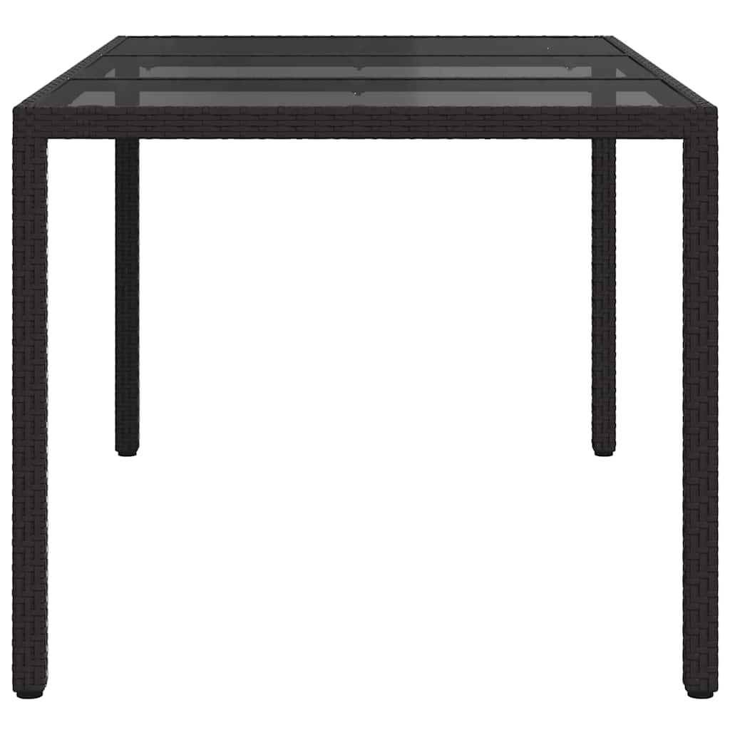 vidaXL Garden Table Black 150 x 90 x 75 cm Poly Rattan 4